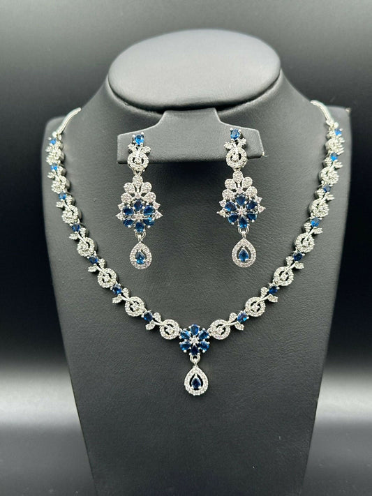 H&A Jewellery One Carat Silver Rhodium Plated Jewellery Set