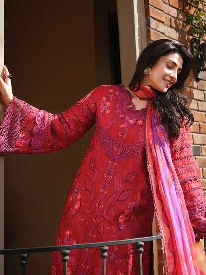 Mushq A Moi Luxury Lawn Embroidered Unstitched 3-Piece Suit-Falling Petals