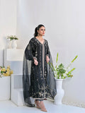 Ruby's Couture Wedding Collection Pure Silk Embroidered Stitched 3-Piece Suit-Zabil