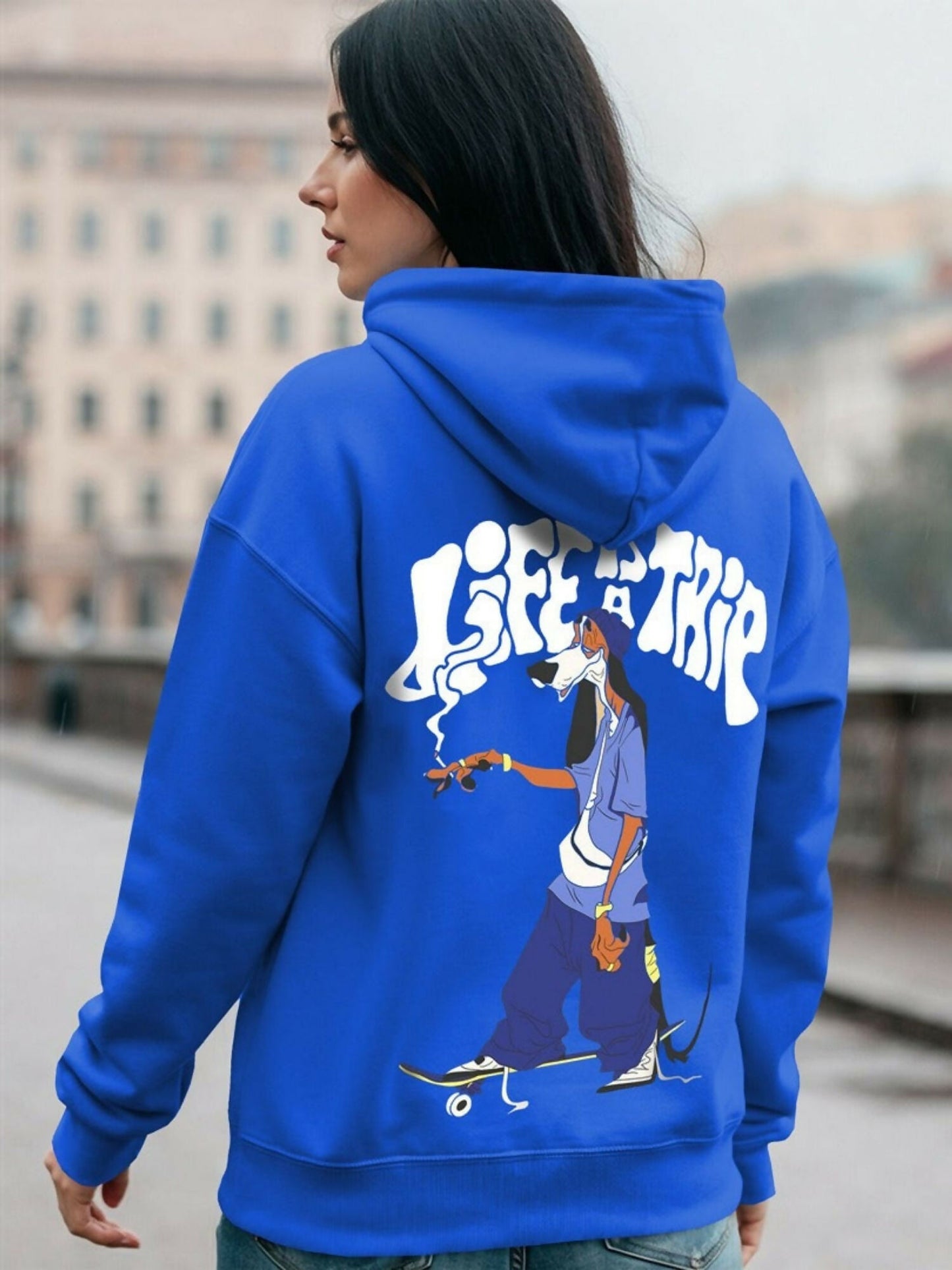 Jupiter Hotep Oversized Life Is A Trip Printed Hoodie-15090