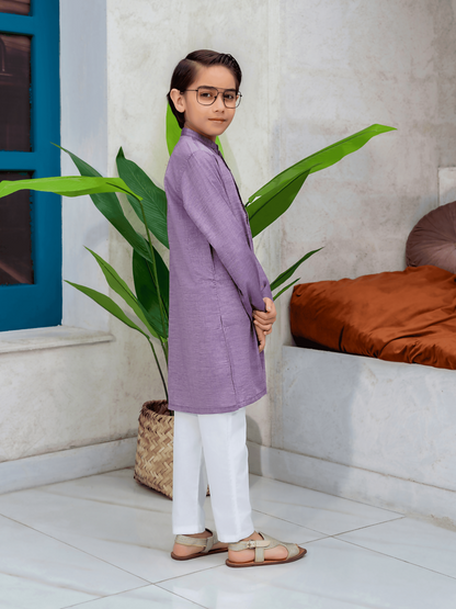 Velvour Boys Cotton Embroidered Stitched Kurta-VB200-A