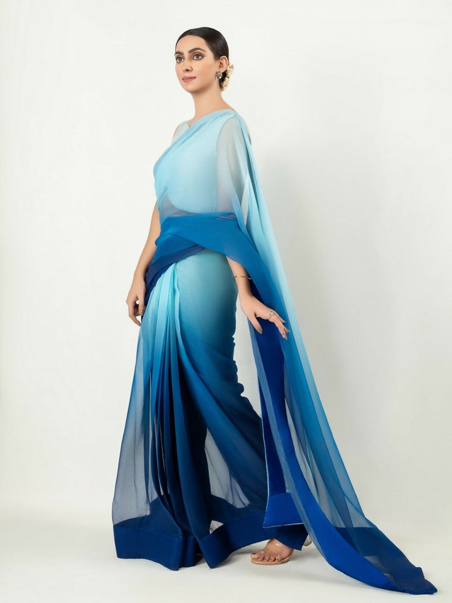 Imran Aftab Chiffon Printed Stitched Saree-IASC-18