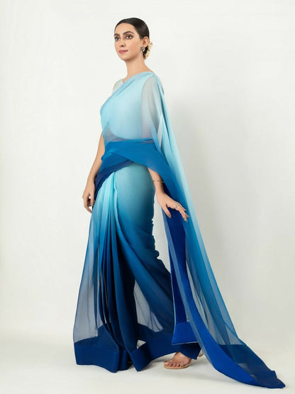 Imran Aftab Chiffon Printed Stitched Saree-IASC-18