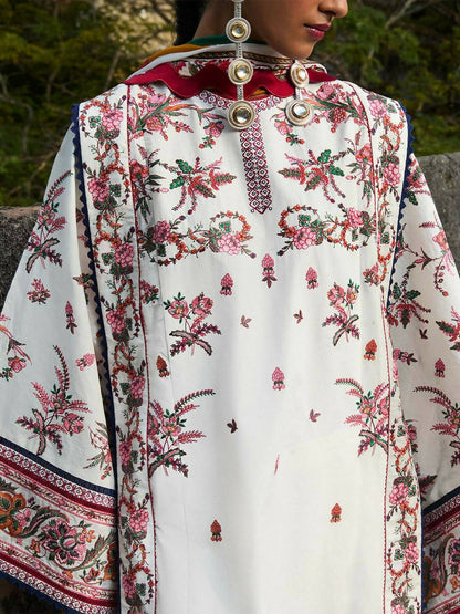 Jugnu by Hussain Rehar SS'25 Cotton Embroidered Unstitched 3-Piece Suit-Tibet