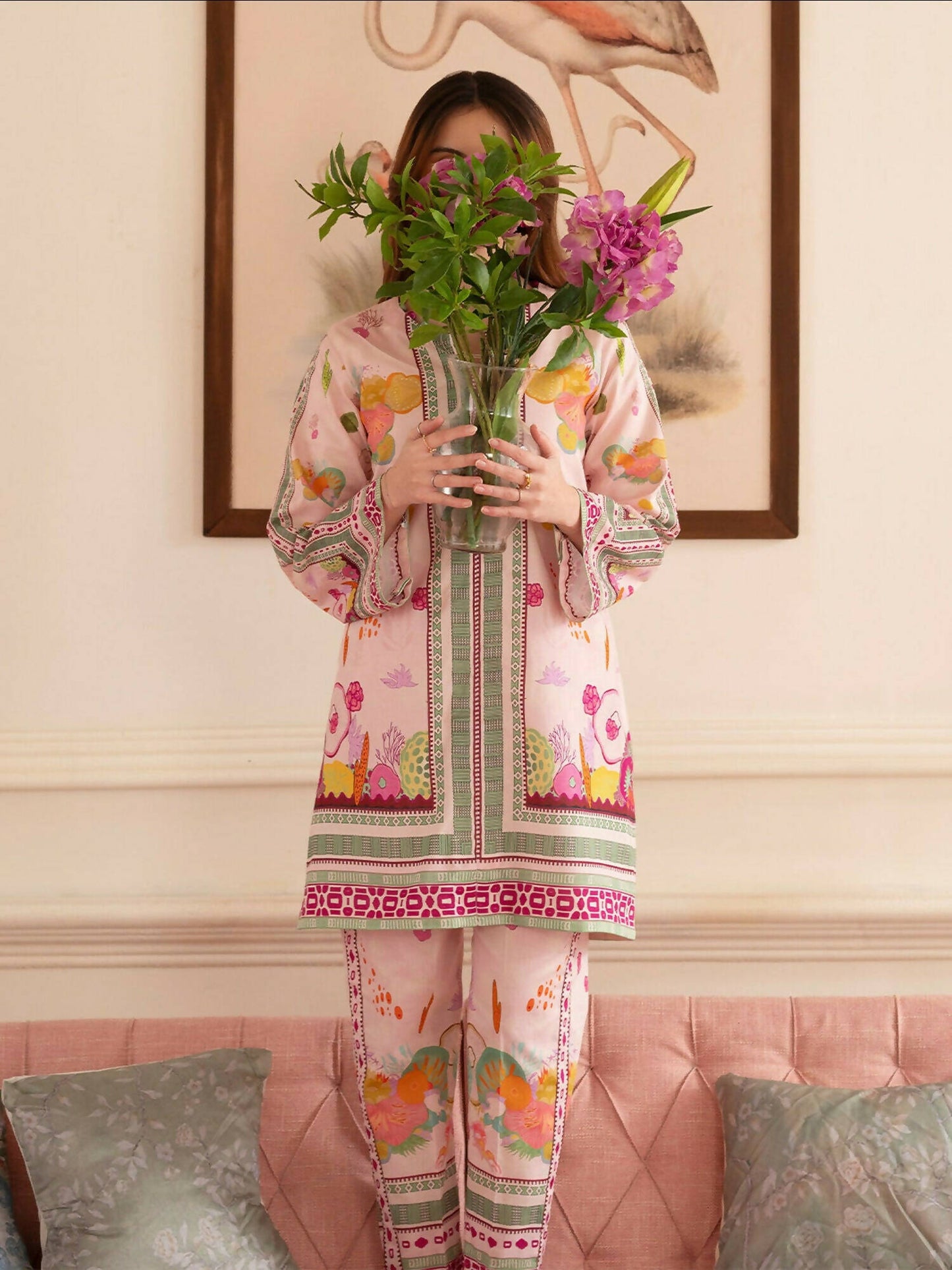 Mahnur Noir Lawn'26 Printed Co-Ord Set-N-07