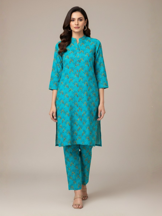 Bin Shaukat Classic Lawn Printed Unstitched 2-Piece Suit