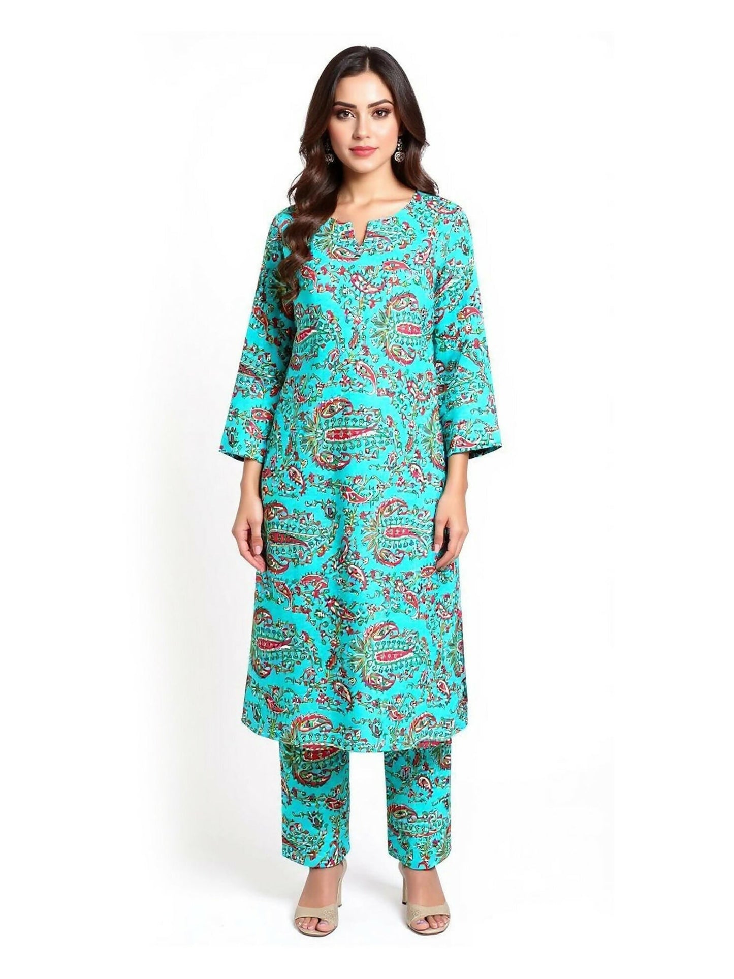 Bin Shaukat unstitched 2-piece digital lawn suit with all-over print and matching printed trouser.
