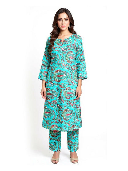 Bin Shaukat unstitched 2-piece digital lawn suit with all-over print and matching printed trouser.