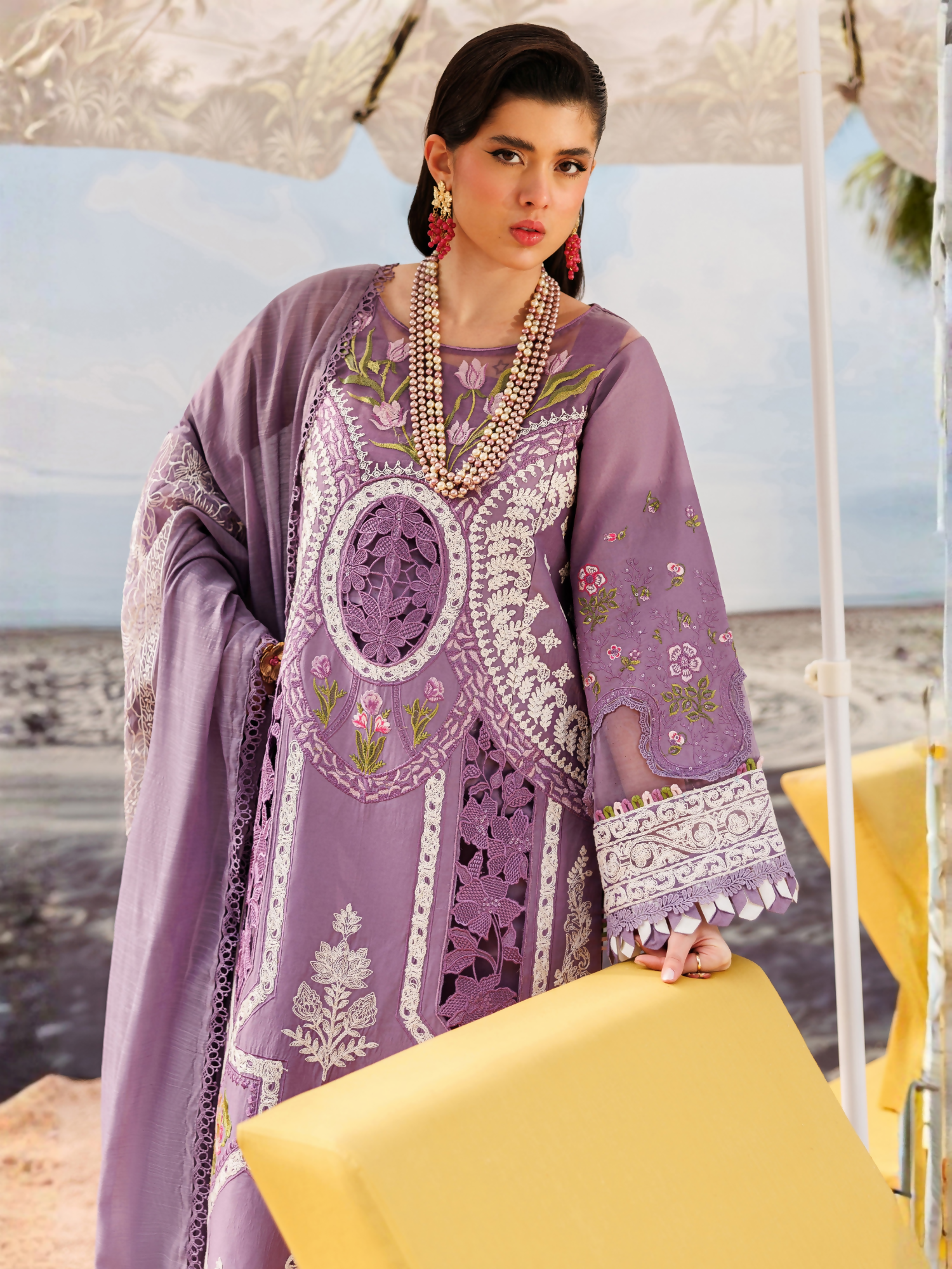 Parishay Monaco Luxury Lawn'26 Embroidered Unstitched 3-Piece Suit-MN-06