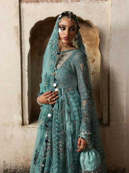Hussain Rehar Massarat Festive Unstitched'25 Net 3-Piece Suit-Nagma