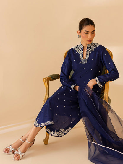 Allure By IH Luxury Pret Raw Silk Embellished Stitched 3-Piece Suit-Eliza