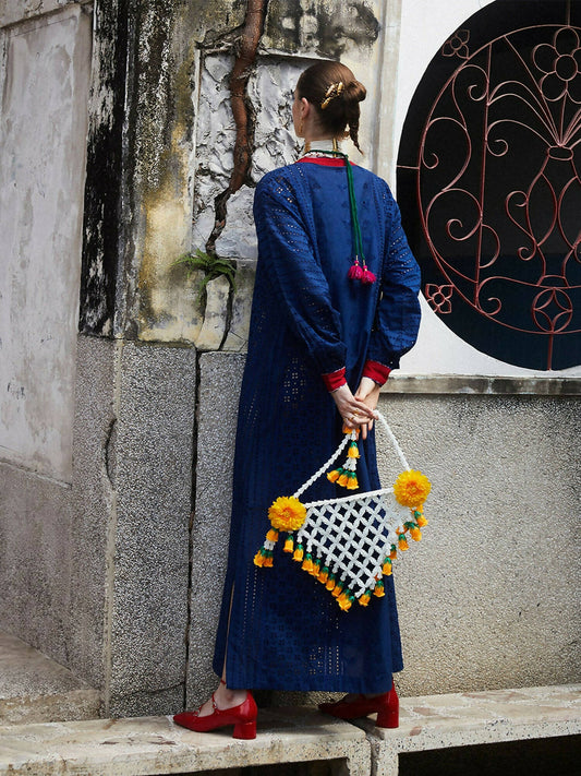 Jugnu by Hussain Rehar Womenswear SS/24 Cotton Embroidered Shirt-Luxe