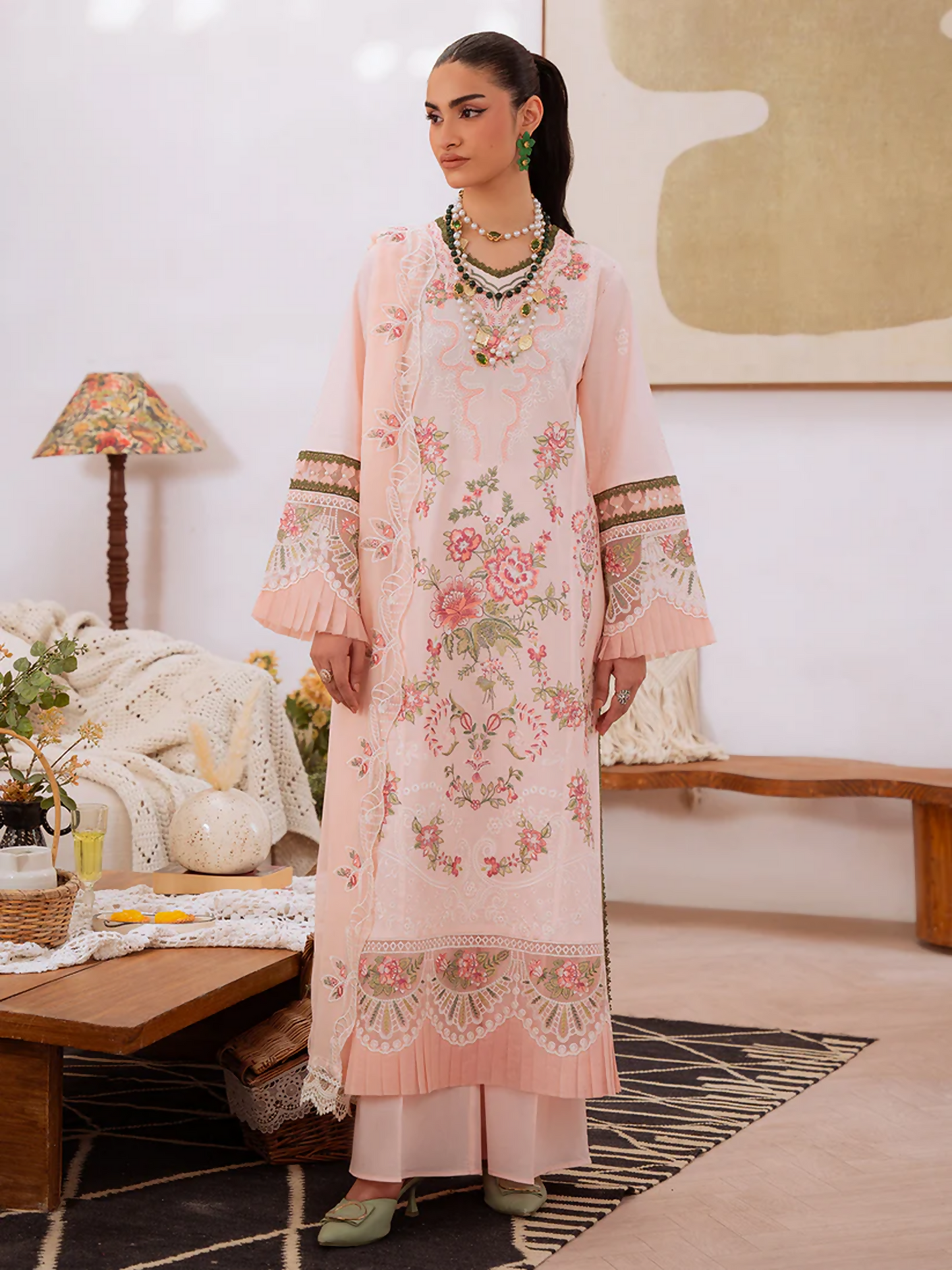 Mahnur Shanaya Lawn Embroidered Stitched 3-Piece Suit-SN-10
