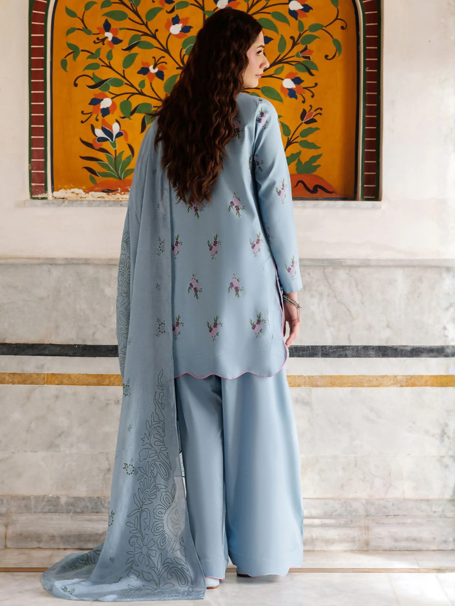 Blue Panache Apparel Noor Mahal Cotton Printed Stitched Suit-Zaanaya