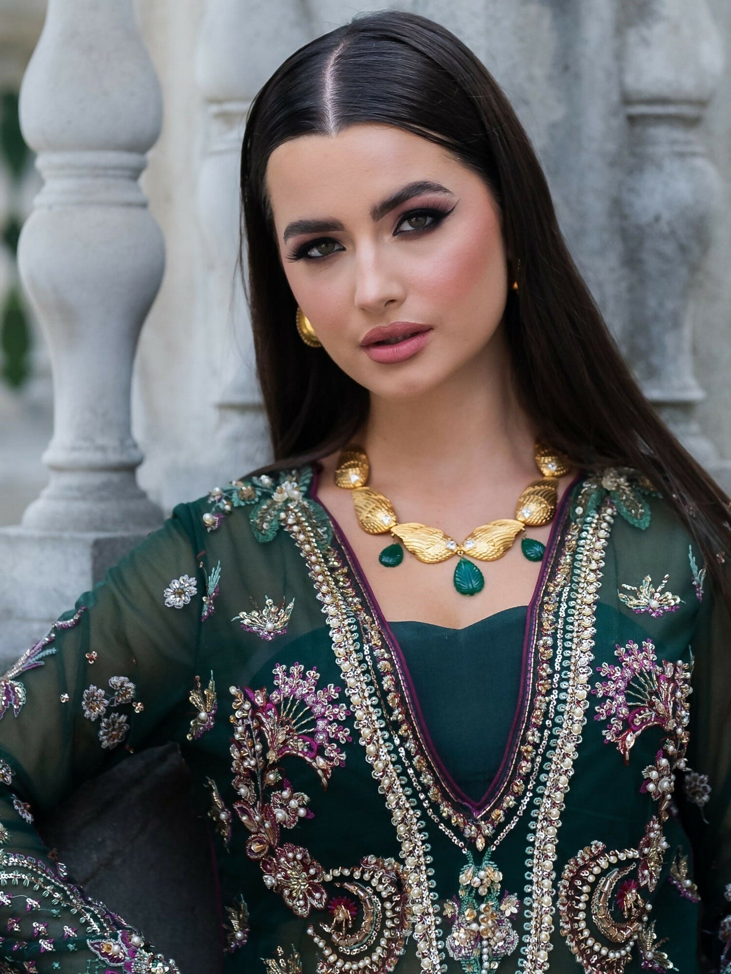 Shiza Hassan Lillian Wedding Formals Net Embellished Stitched 3-Piece Suit-Regalia