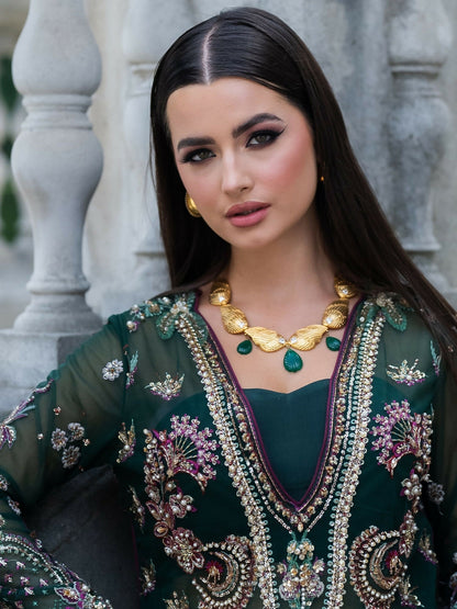 Shiza Hassan Lillian Wedding Formals Net Embellished Stitched 3-Piece Suit-Regalia