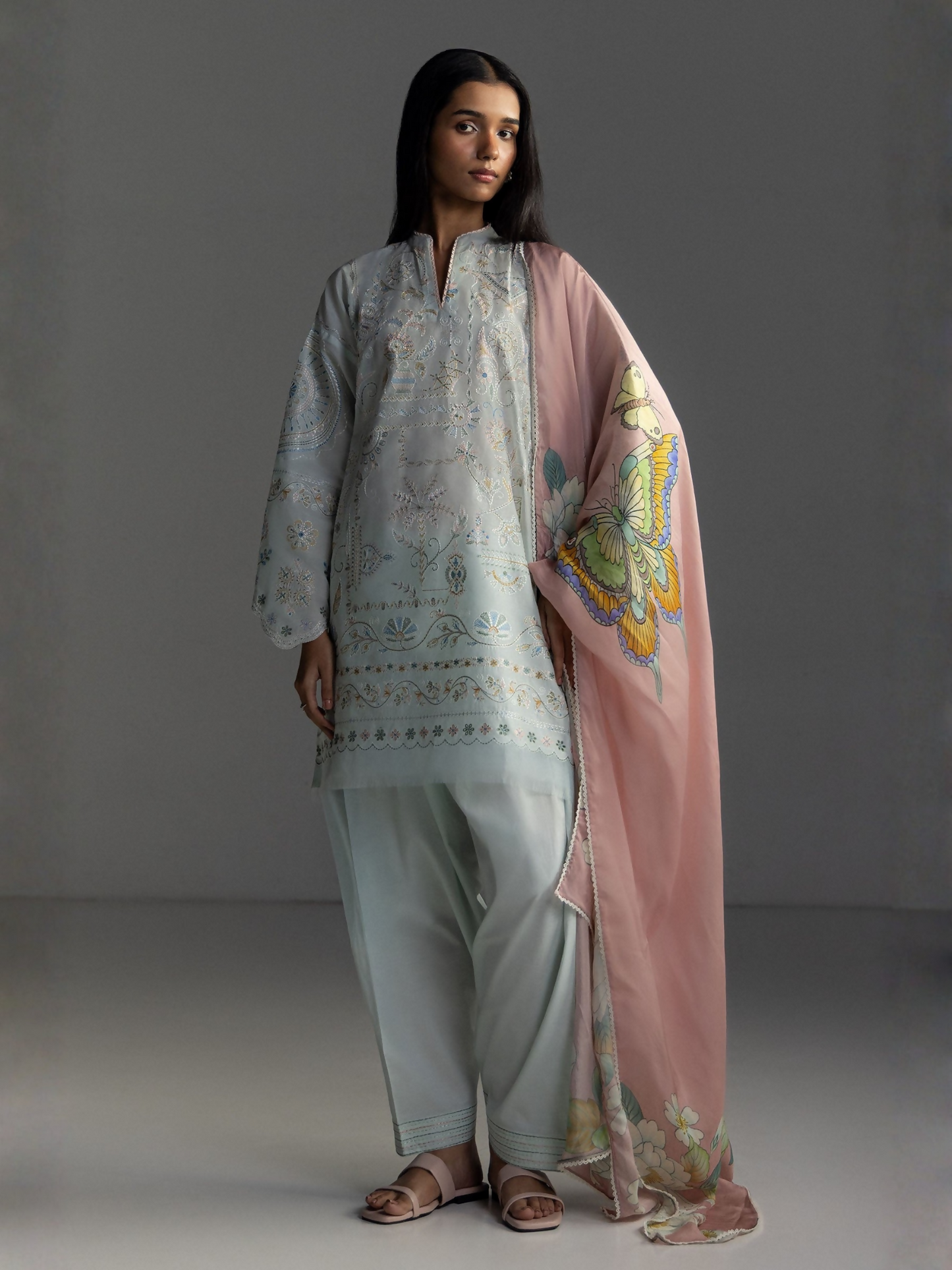 COCO by Zara Shahjahan Lawn'26 Embroidered Unstitched 3-Piece Suit-Veya-7B