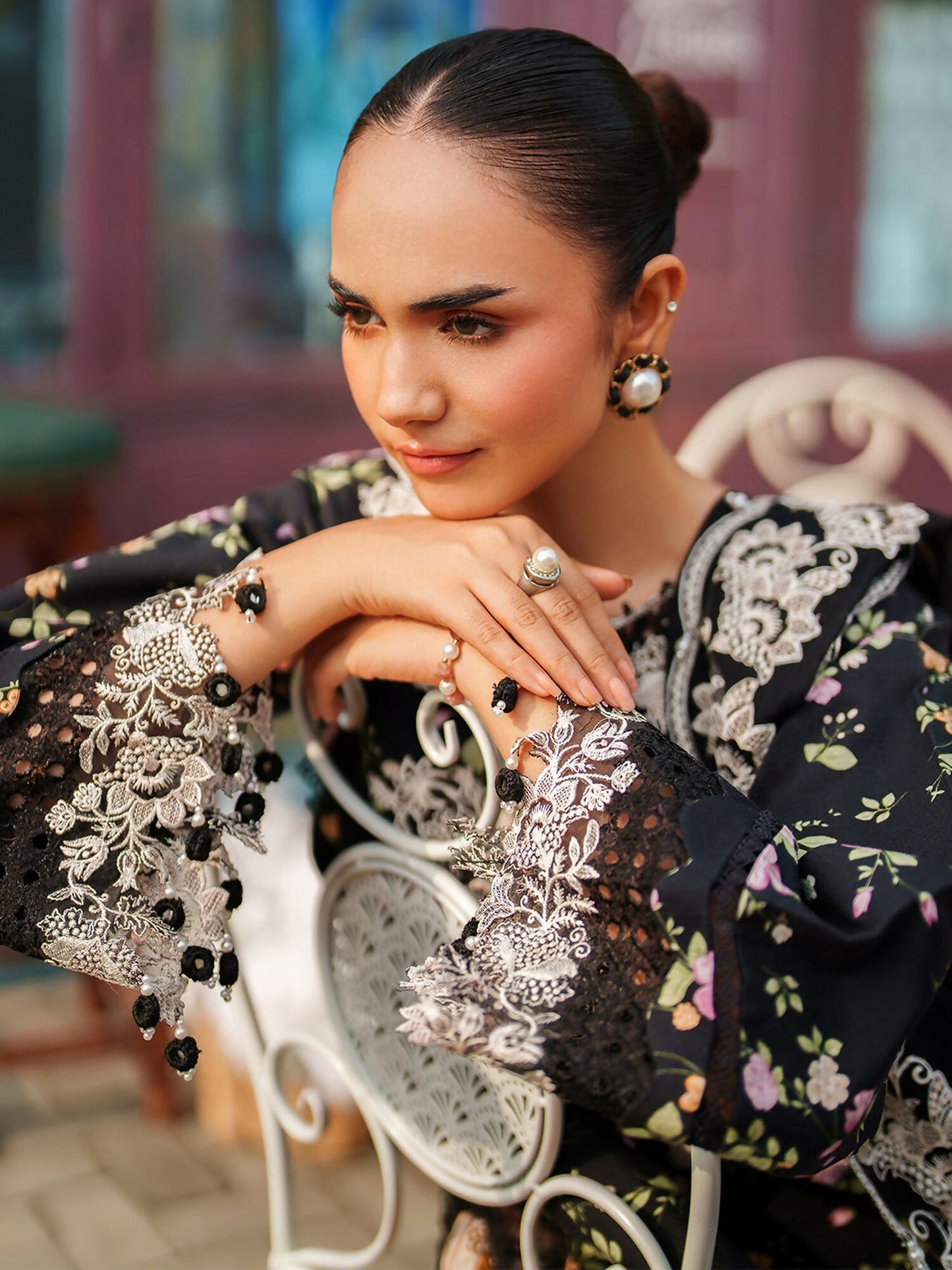 Parishay Ivy Bloom Viscose Embroidered Stitched 3-Piece Suit-IW-01