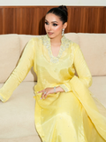 Allure By IH Fashion Calling Raw Silk Embellished Stitched 3-Piece Suit-Buttercup