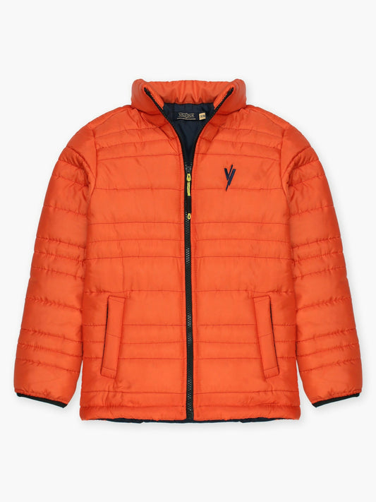 Orange Velvour Puffer Jacket-VJ05-E