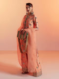 Hussain Rehar Candy Soap Raw Silk Embellished Stitched 3-Piece Suit-Pesca