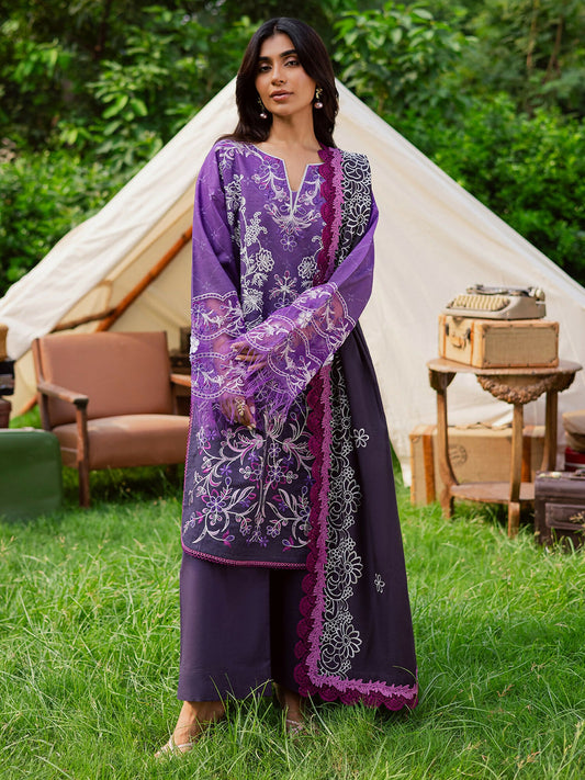 Mahnur Gardenia Khaddar Embroidered Unstitched 3-Piece Suit-GR-01