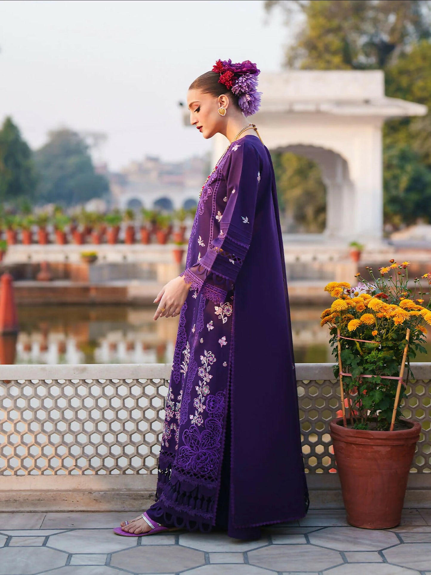 Mahnur Gul Luxury Lawn'26 Embroidered Unstitched 3-Piece Suit-G-012