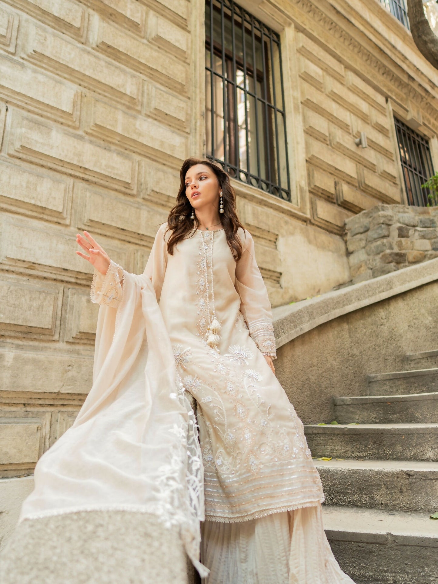 Farooq Hameed Studio EiD Collection'26 Pure Khaddi Net Embroidered Stitched 3-Piece Suit-Zavay