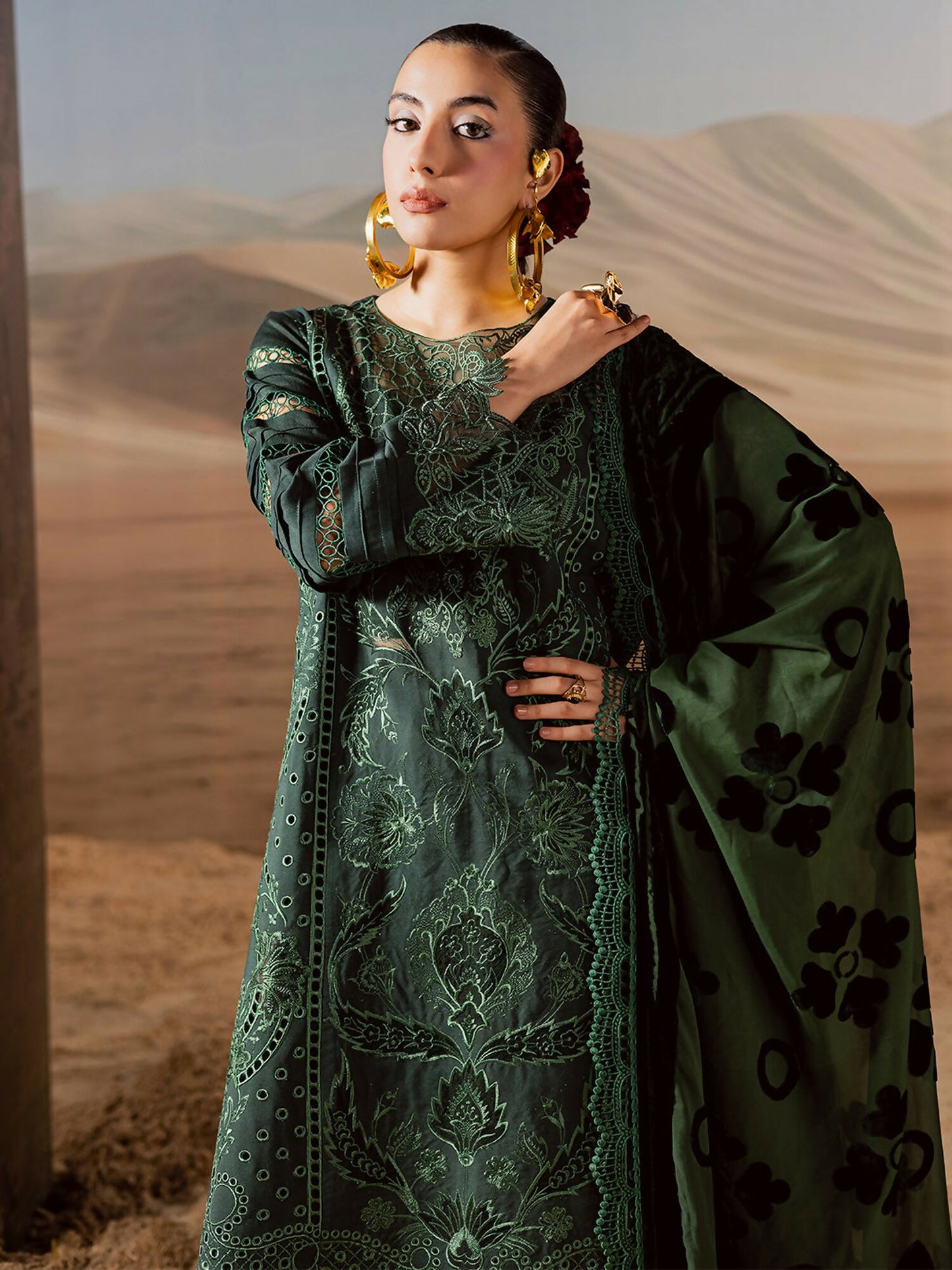 Mahnur Amelia Kotrai Embroidered Unstitched 3-Piece Suit-CK-009