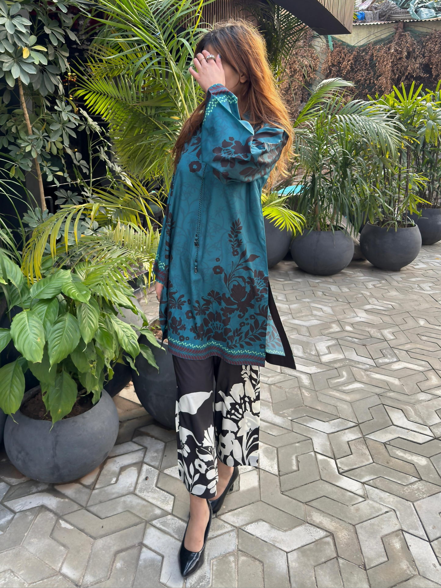 Sehrish Kanwal K-Ord Crepe Printed Co-Ord Set-Verde
