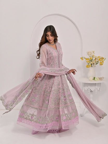 Farooq Hameed Studio Pariza Lux Festive'25 Khaadi Net Embroidered Stitched 3-Piece Suit-Sibel