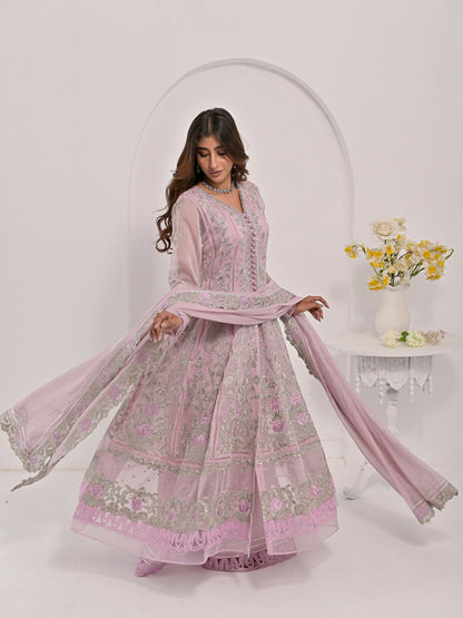 Farooq Hameed Studio Pariza Lux Festive'25 Khaadi Net Embroidered Stitched 3-Piece Suit-Sibel