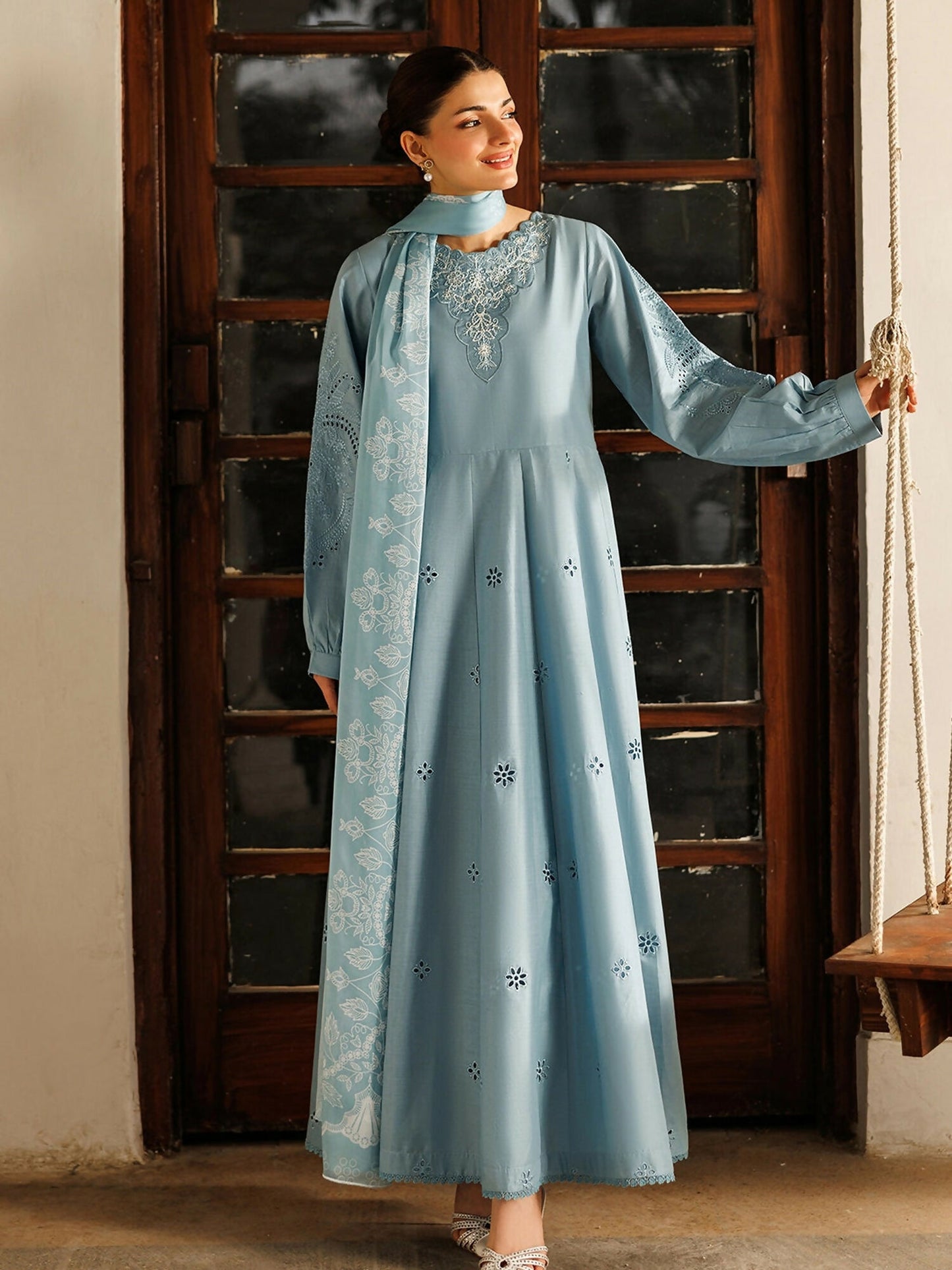 Panache Apparel Mistfall Ramadan Edit Cotton Embroidered Stitched Suit-Verve