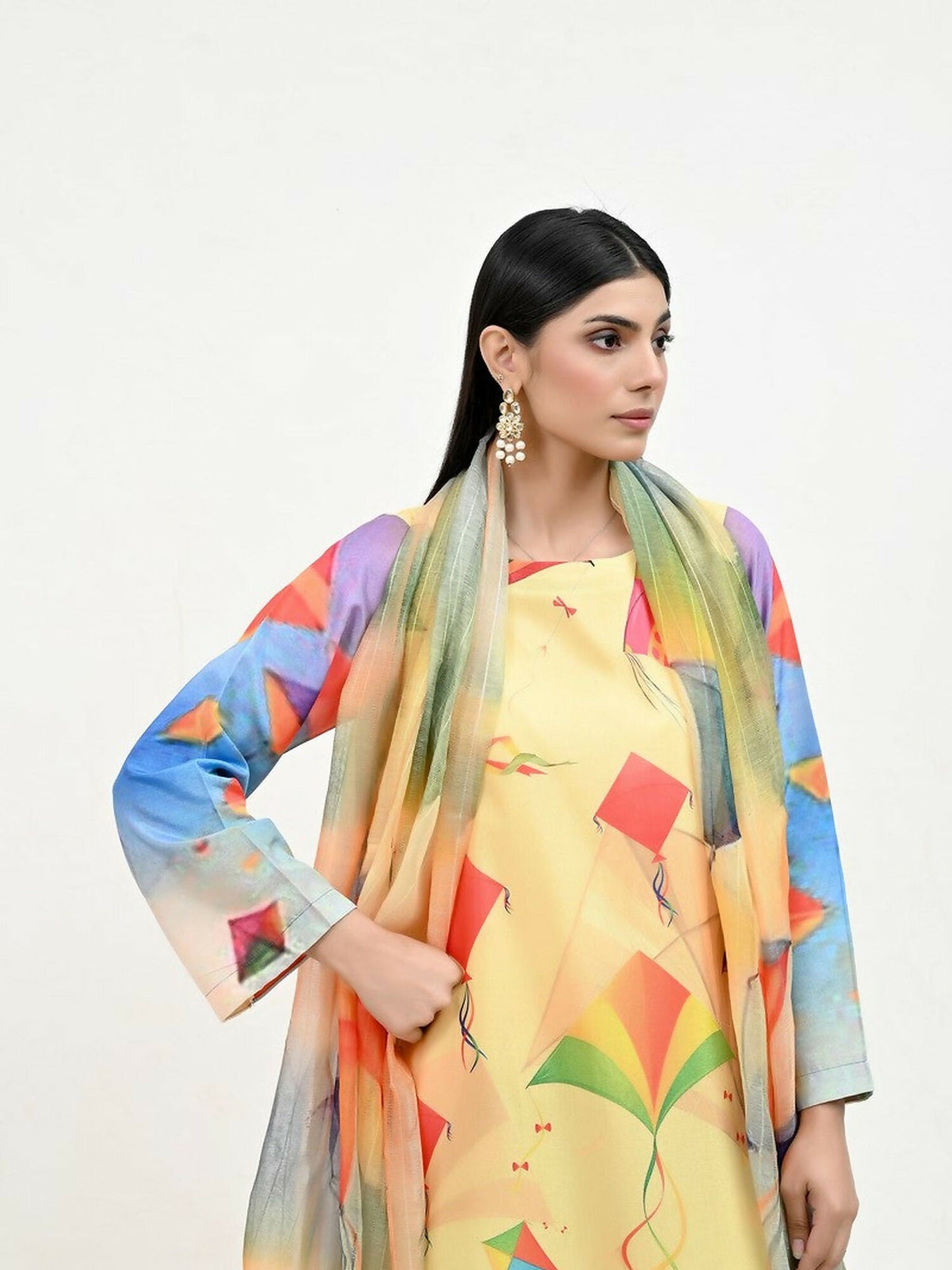 Imran Aftab Basant Mela Raw Silk Printed Unstitched 3-Piece Suit-IARP 04