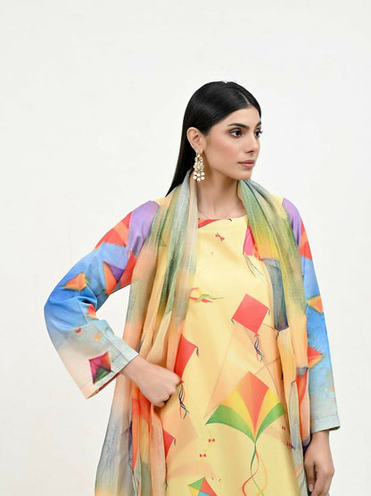Imran Aftab Basant Mela Raw Silk Printed Unstitched 3-Piece Suit-IARP 04