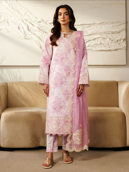 Mahnur Leila Lawn'26 Embroidered Unstitched 3-Piece Suit-L-12