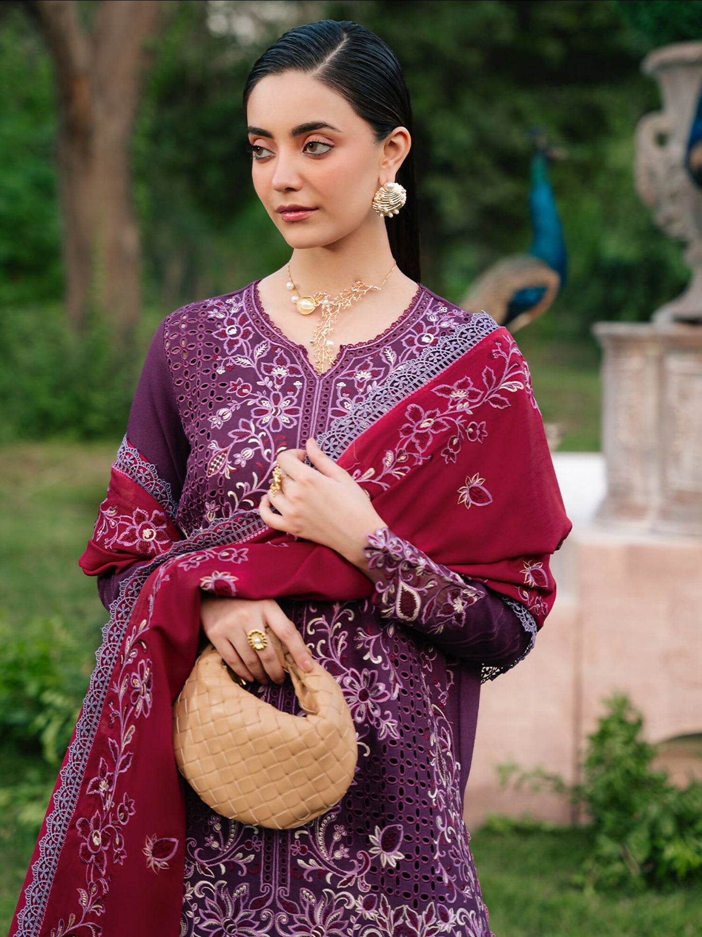 Mahnur Secret Garden Karandi Embroidered Unstitched 3-Piece Suit–SG-010