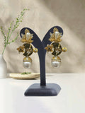 Glitter Jewellery Floral Motif Pearl Drop Earrings