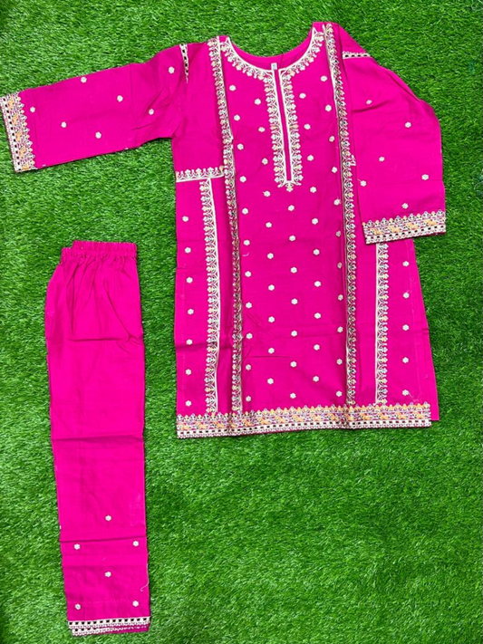 Pink Bin Shaukat Pima Lawn Embroidered Stitched 2-Piece Suit