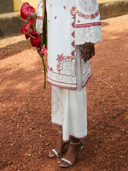 Jugnu by Hussain Rehar SS'25 Eid Pret Cotton Embroidered 2-Piece Suit-Navya