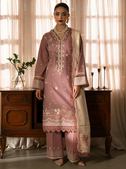 Binilyas Gulrukh Khaddar Embroidered Unstitched 3-Piece Suit-62-A