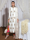 Hussain Rehar Basic Not Basic 3 Raw Silk Embellished Stitched 3-Piece Suit-Blanc