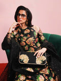 Hussain Rehar Basic Not Basic IV Raw Silk Embellished Stitched 3-Piece Suit-Midnight