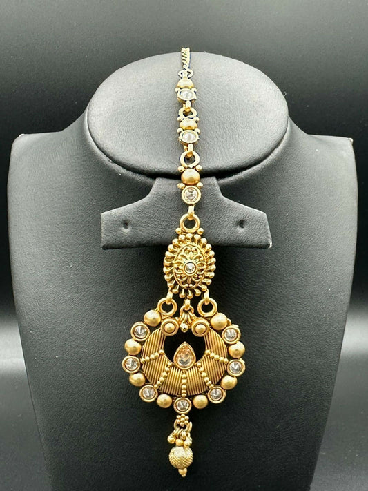 H&A Jewellery Indian Rajwari Gold Plated Maang Tikka