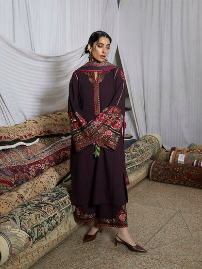 Jugnu by Hussain Rehar Karandi AW 25 - Edit III Embroidered Unstitched 3-Piece Suit-Bari