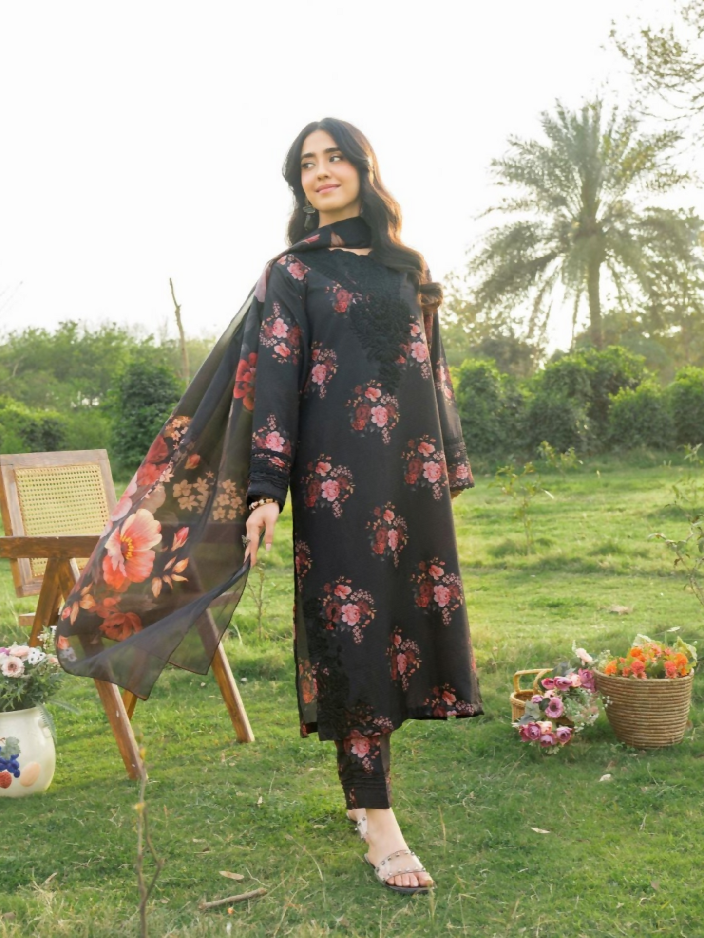 Panache Apparel Serenity Lawn Embroidered Stitched Suit-Nocturne