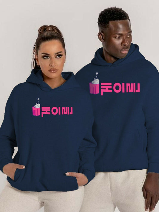 Blue Jupiter Oversized Serial Chiller Printed Hoodie-14748