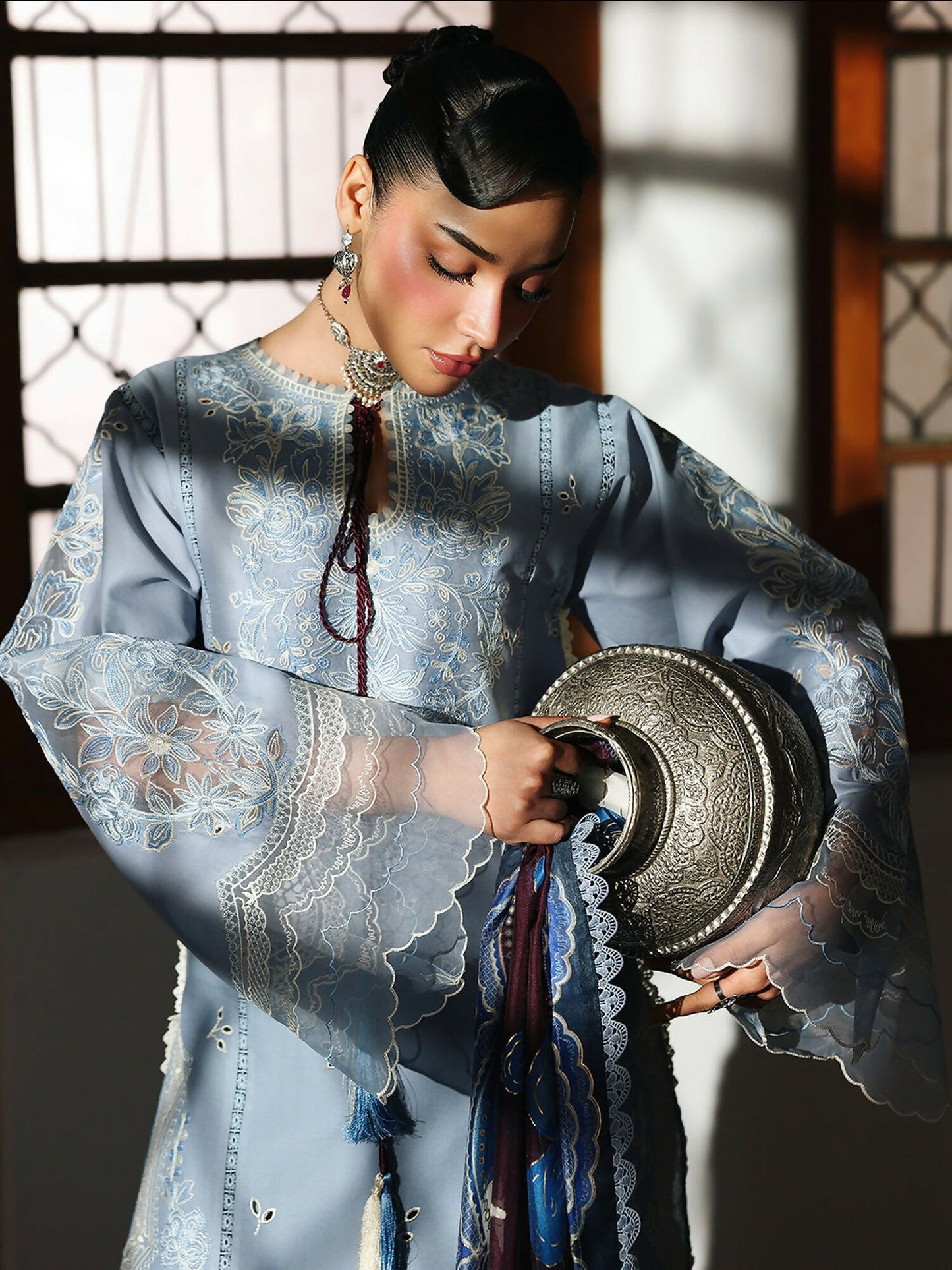 Binilyas Lumina Summer Lawn Embroidered Unstitched 3-Piece Suit-L72-A