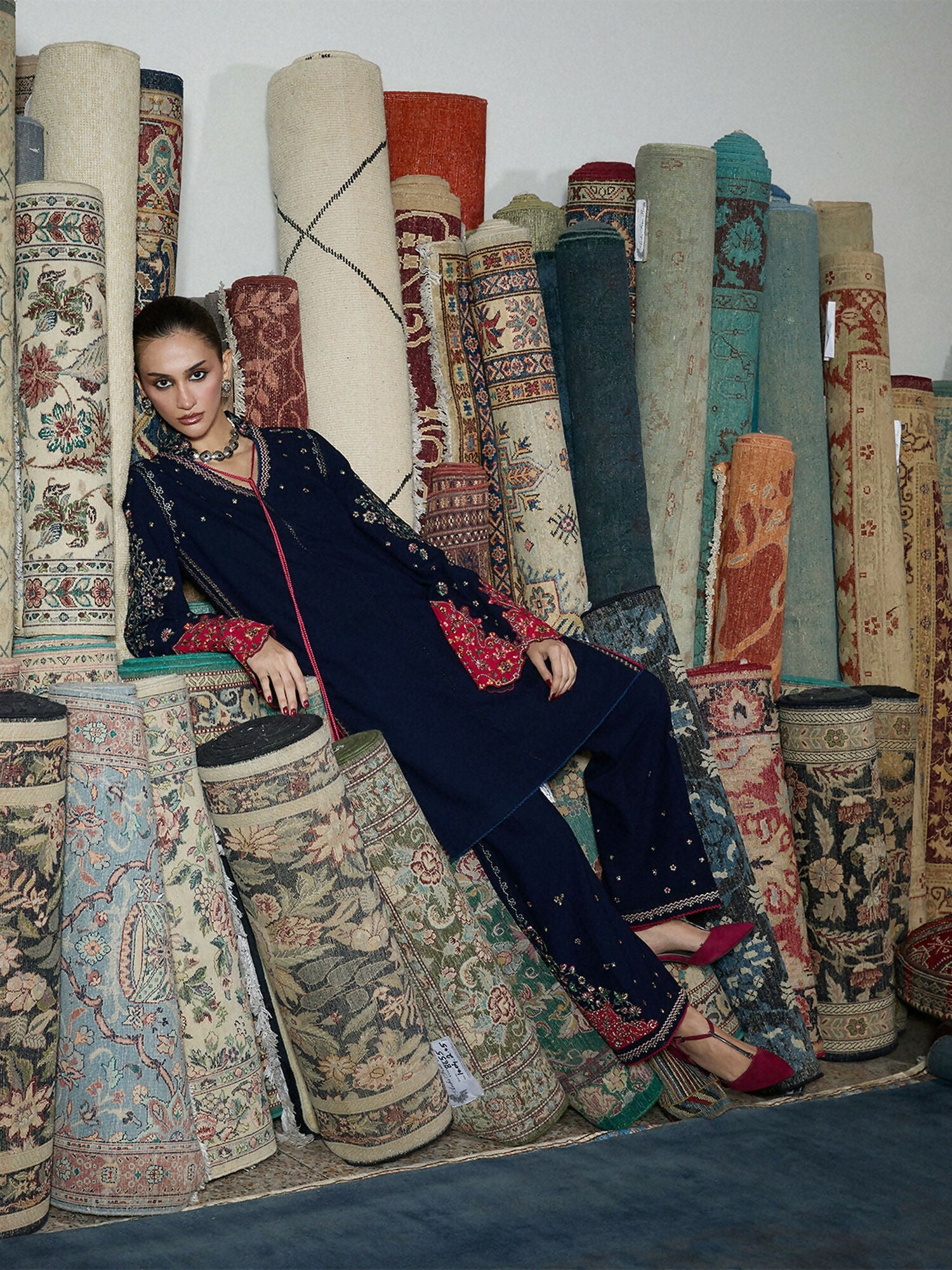 Jugnu by Hussain Rehar Karandi AW 25 - Edit III Embroidered Unstitched 3-Piece Suit-Firo