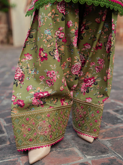 Binilyas Khaddar Embroidered Unstitched 3-Piece Suit-56-B